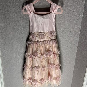 Elegant Pink Floral Kids Dress